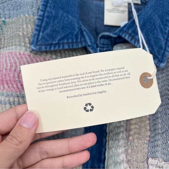 Tricia Fix x Carhartt  Grey Denim Canvas Embroidered Upcycled Jacket XS/S NWT - Picture 5 of 9